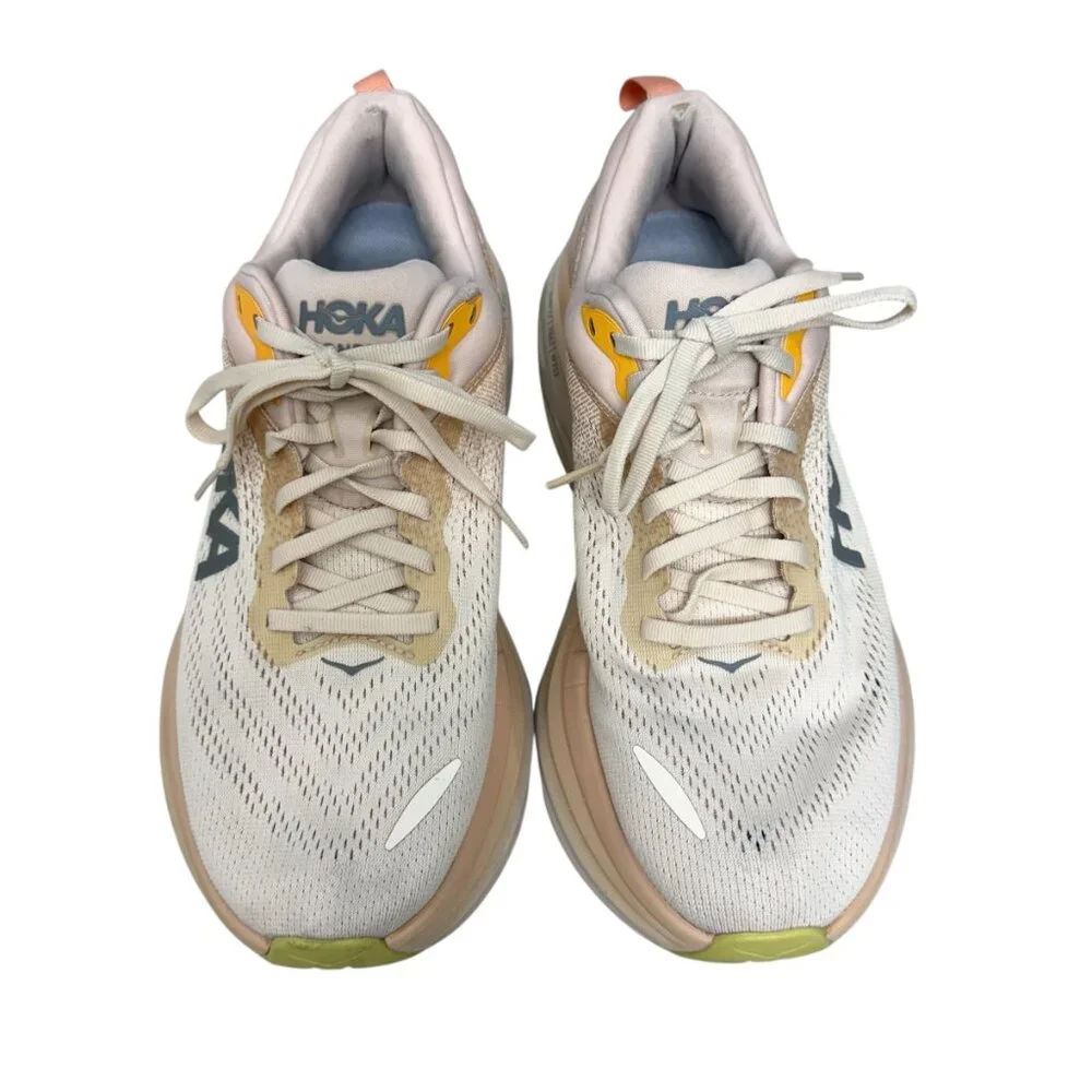 Hoka One One Bondi 8 Running Training Women's Sneaker Cream/Vanilla Size US 9.5